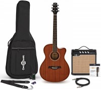 Gitara Gear4music Thinline Cutaway Electro-Travel Guitar Mahogany Amp Pack 