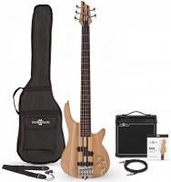 Gitara Gear4music Chicago 5 String Neck Thru Bass Guitar 15W Amp Pack 