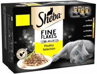Karma dla kotów Sheba Fine Flakes Poultry Collection in Jelly  12 pcs