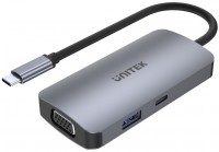 Кардридер / USB-хаб Unitek uHUB P5 Trio 5-in-1 USB-C Hub with MST Triple Monitor and 100W Power Delivery 