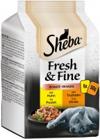 Karma dla kotów Sheba Fresh/Fine Chicken/Turkey in Sause 6 pcs 