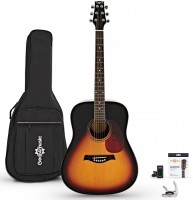 Gitara Gear4music Deluxe Dreadnought Acoustic Guitar Pack Mahogany 