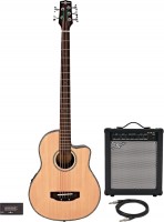 Gitara Gear4music Roundback Electro Acoustic 5 String Bass Guitar 35W Amp Pack 