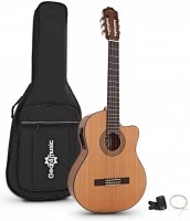 Gitara Gear4music Deluxe Single Cutaway Classical Electro Guitar Pack 