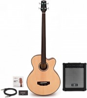 Gitara Gear4music Electro Acoustic Fretless Bass Guitar 35W Amp Pack 