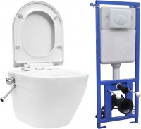 Фото - Інсталяція для туалету VidaXL Wall Hung Rimless Toilet with Concealed Cistern 3055348 