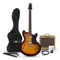 Gitara Gear4music San Francisco Semi Acoustic Guitar SubZero V35RG Amp Pack 