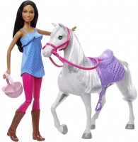 Lalka Barbie Doll And Horse With Saddle HCJ53 