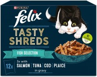 Фото - Корм для кішок Felix Tasty Shreds Fish Selection in Gravy 12 pcs 