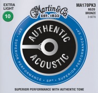 Струни Martin Authentic Acoustic SP Bronze 10-47 (3-Pack) 