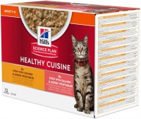 Zdjęcia - Karma dla kotów Hills SP Healthy Cuisine Adult Chicken/Salmon  12 pcs