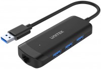 Czytnik kart pamięci / hub USB Unitek uHUB Q4+ 4-in-1 Powered USB 3.0 Ethernet Hub 