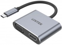Czytnik kart pamięci / hub USB Unitek uHUB Q4 Lite 4-in-1 USB-C Hub with MST Dual Display and PD 100W 