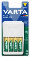 Зарядка для акумуляторної батарейки Varta Plug Charger 57657 + 4xAA 2100 mAh 