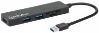 Кардридер / USB-хаб MANHATTAN 3-Port USB 3.0 Type-A Hub with Card Reader 