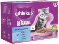 Zdjęcia - Karma dla kotów Whiskas Kitten Fish Favourites in Jelly  12 pcs