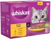 Zdjęcia - Karma dla kotów Whiskas 7+ Poultry Feasts in Gravy  96 pcs