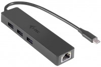 Czytnik kart pamięci / hub USB i-Tec USB-C Slim Passive HUB 3 Port + Gigabit Ethernet Adapter 