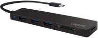 Czytnik kart pamięci / hub USB LogiLink Ultra-Slim USB-C Hub + Card Reader 