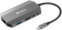Кардридер / USB-хаб Sandberg USB-C 6in1 Travel Dock 