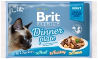 Фото - Корм для кішок Brit Premium Dinner Plate Gravy Pouch 4 pcs 