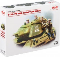Zdjęcia - Model do sklejania (modelarstwo) ICM T-34-76 with Soviet Tank Riders (1:35) 