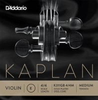 Struny DAddario Kaplan Gold-Plated Violin E String Ball End Medium 
