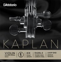 Струни DAddario Kaplan Golden Spiral Solo Violin E String Loop End Medium 