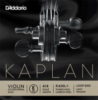 Струни DAddario Kaplan Golden Spiral Solo Violin E String Loop End Light 
