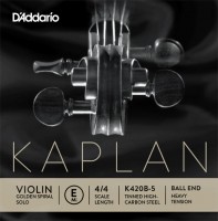 Струни DAddario Kaplan Golden Spiral Solo Violin E String Ball End Heavy 