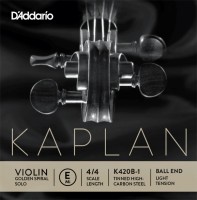 Struny DAddario Kaplan Golden Spiral Solo Violin E String Ball End Light 