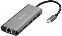 Czytnik kart pamięci / hub USB Sandberg USB-C Dock HDMI+LAN+SD+USB100W 