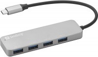 Czytnik kart pamięci / hub USB Sandberg USB-C to 4 x USB 3.0 Hub SAVER 