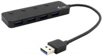 Zdjęcia - Czytnik kart pamięci / hub USB i-Tec USB 3.0 Metal HUB 4 Port with individual On/Off Switches 