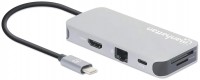 Кардридер / USB-хаб MANHATTAN USB-C 8-in-1 Docking Station with Power Delivery 