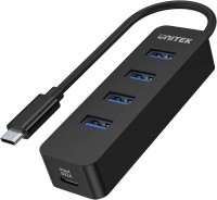 Czytnik kart pamięci / hub USB Unitek uHUB Q4 4 Ports Powered USB-C Hub with USB-C Power Port 