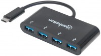 Кардридер / USB-хаб MANHATTAN 4-Port USB 3.0 Type-C Hub 