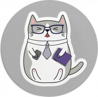Фото - Килимок для мишки Presentville Cat in Glasses Mouse Pad 
