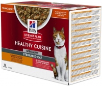 Karma dla kotów Hills SP Healthy Cuisine Sterilised Chicken/Salmon 12 pcs 