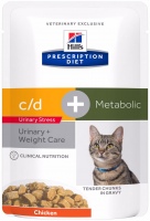 Karma dla kotów Hills PD c/d Urinary Stress/Metabolic Chicken Pouch 12 pcs 