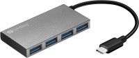 Кардридер / USB-хаб Sandberg USB-C to 4 x USB 3.0 Pocket Hub 
