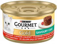 Фото - Корм для кішок Gourmet Gold Savoury Cake Beef/Tomatoes 85 g 