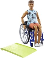 Lalka Barbie Ken Doll with Wheelchair and Ramp HJT59 