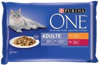 Корм для кішок Purina ONE Adult Chicken/Beef Pouch  4 pcs