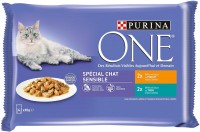 Корм для кішок Purina ONE Adult Sensitive Tuna/Chicken Pouch 4 pcs 
