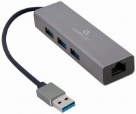 Кардридер / USB-хаб Cablexpert A-AMU3-LAN-01 
