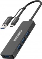 Кардридер / USB-хаб Sitecom USB-C Hub 4 Port CN-414 