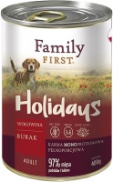 Karm dla psów Family First Canned Adult Beef/Beetroot 0.4 kg