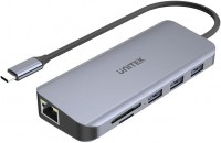 Czytnik kart pamięci / hub USB Unitek uHUB N9+ 9-in-1 USB-C Ethernet Hub with Dual Monitor, 100W Power Delivery and Dual Card Reader 