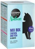 Корм для кішок Cosma Nature Mix Box Chicken/Fish 6 pcs 